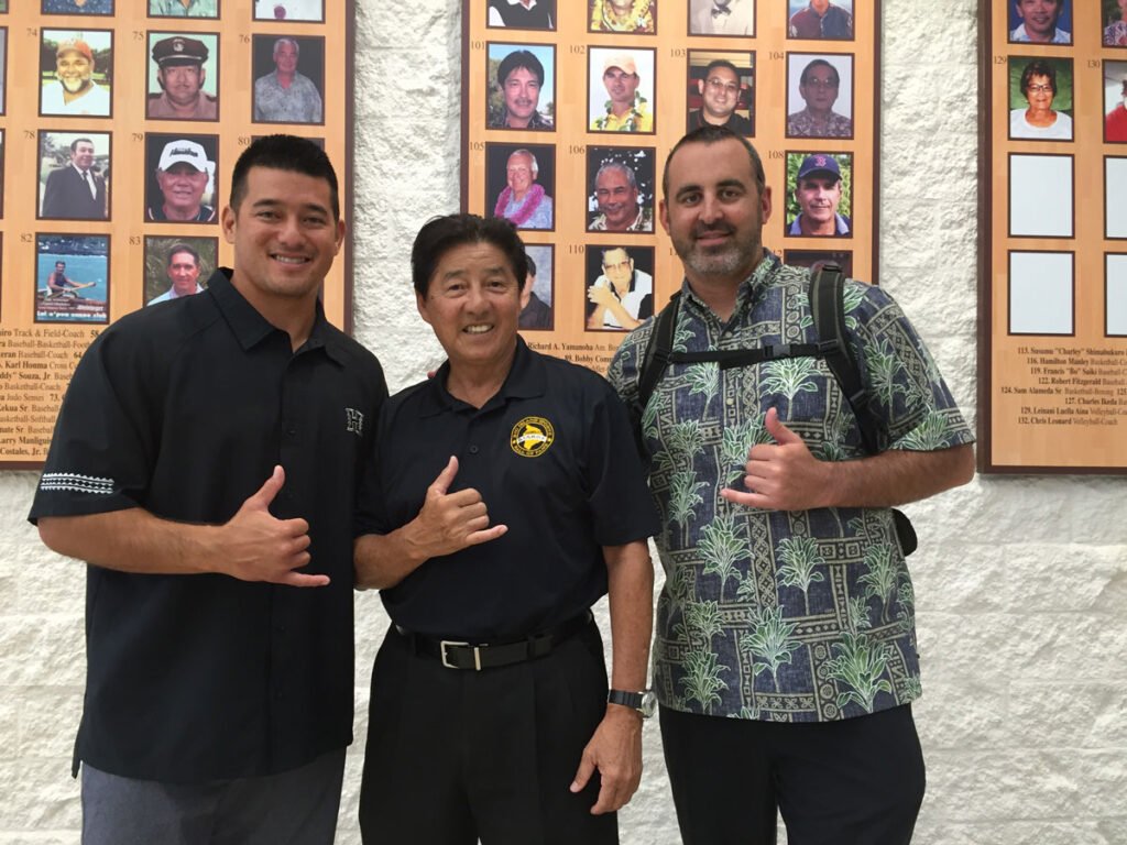 Jerry Chang at the Big Island Sports Hall of Fame Wall